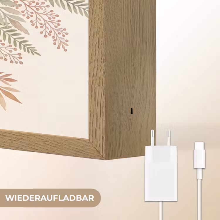 Botanisch - Aquarel - Kleurrijk Light Box met batterij (Wandlamp) middel -USP_websiteoplaadbaarDE