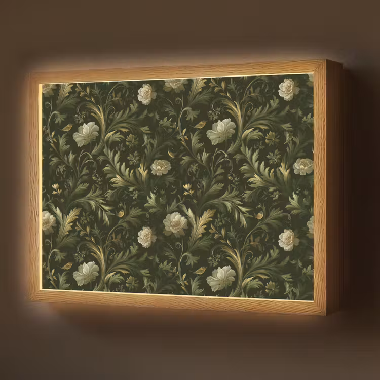 Botanisch - Naadloos - Bloemen Light Box met batterij (Wandlamp) middel 907 -z3d_website
