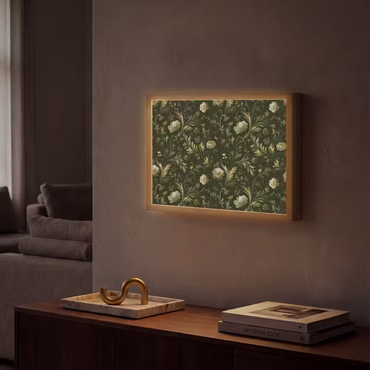 Botanisch - Naadloos - Bloemen Light Box met batterij (Wandlamp) middel 907 -sfeer1