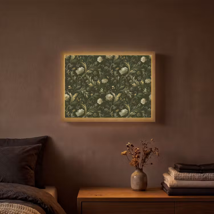 Botanisch - Naadloos - Bloemen Light Box met batterij (Wandlamp) middel 907 -sfeer4