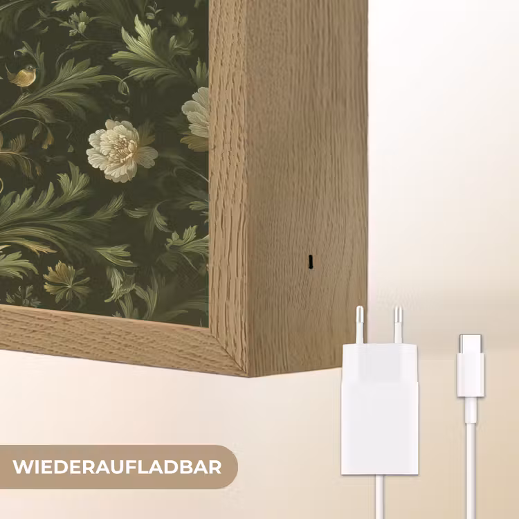 Botanisch - Naadloos - Bloemen Light Box met batterij (Wandlamp) middel 907 -USP_websiteoplaadbaarDE