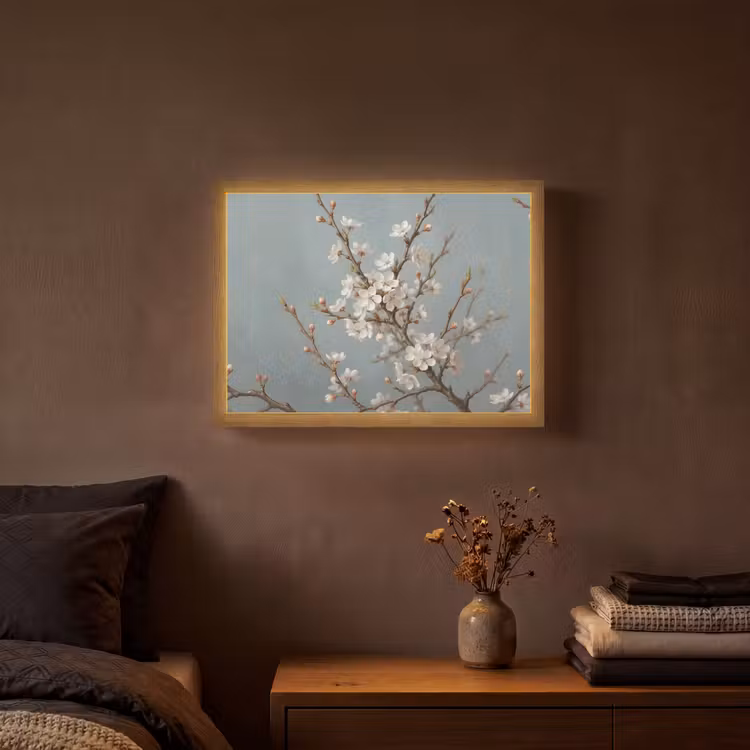 Botanisch - Stilleven - Blauw Light Box met batterij (Wandlamp) middel -sfeer4