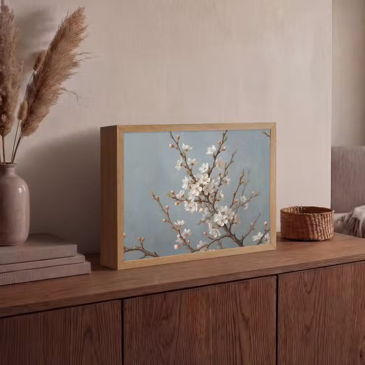 Botanisch - Stilleven - Blauw Light Box met batterij (Wandlamp) middel -sfeer2