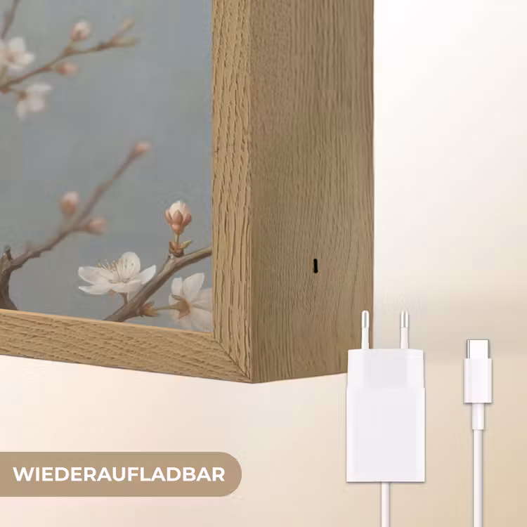 Botanisch - Stilleven - Blauw Light Box met batterij (Wandlamp) middel -USP_websiteoplaadbaarDE