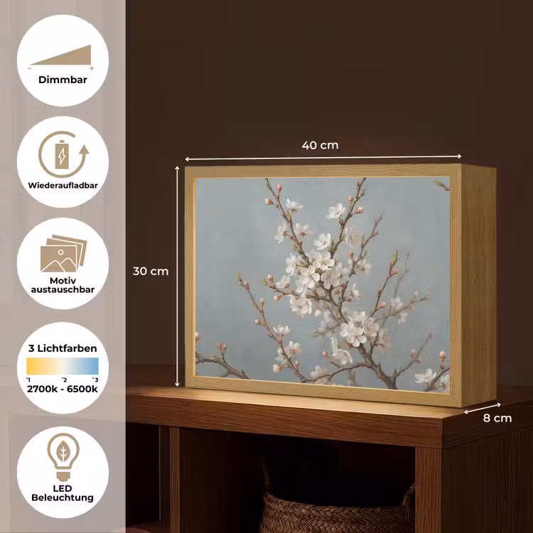 Botanisch - Stilleven - Blauw Light Box met batterij (Wandlamp) middel -USP_websiteoverzichtDE
