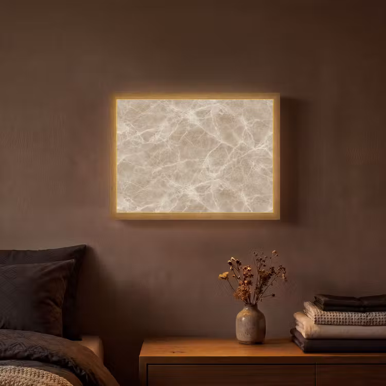 Bruin - Kristaladers - Marmer Light Box met batterij (Wandlamp) middel 907 -sfeer4