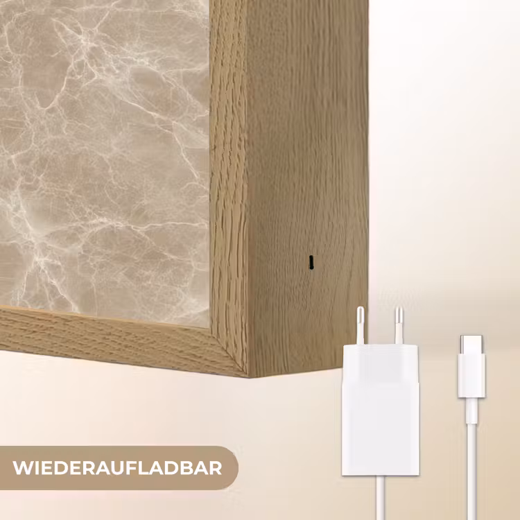 Bruin - Kristaladers - Marmer Light Box met batterij (Wandlamp) middel 907 -USP_websiteoplaadbaarDE