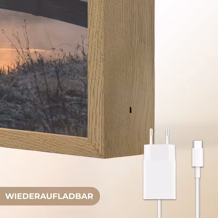 Brug - Mist - Bomen - Water Light Box met batterij (Wandlamp) middel -USP_websiteoplaadbaarDE
