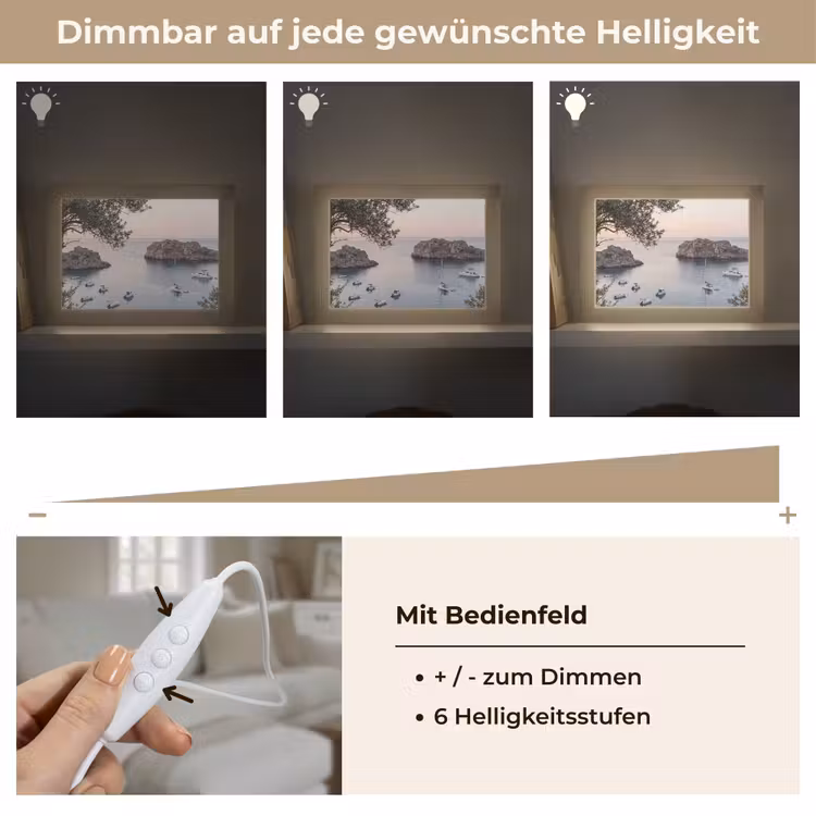 Lightbox - Wandleuchte - Bucht – Boote – Sonnenuntergang - Baai - boten - zonsondergang Light Box met kabel (Wandlamp) klein