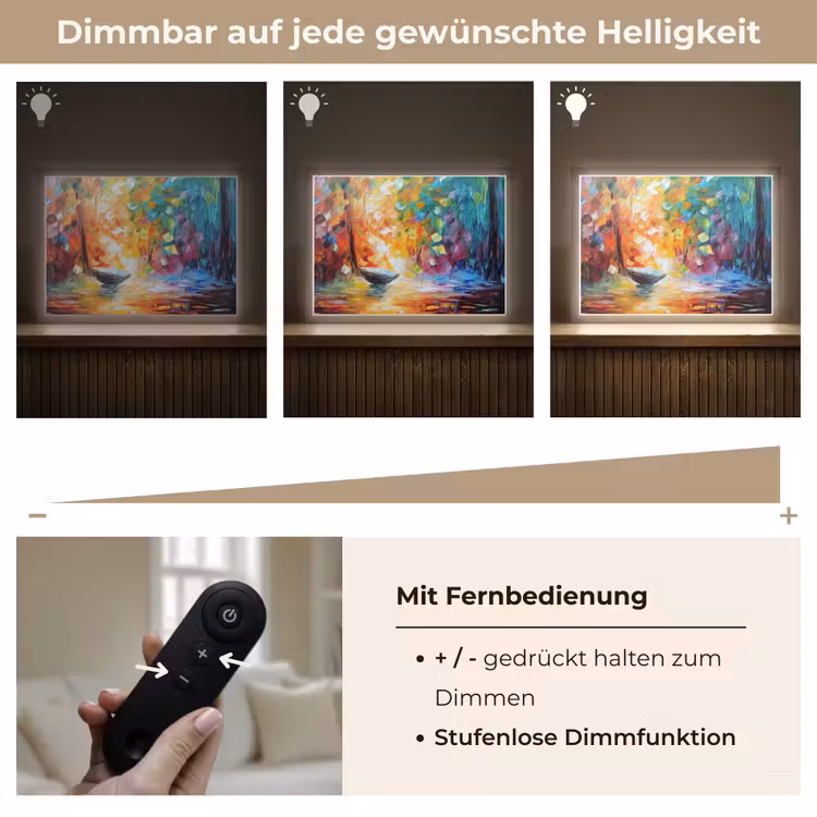 Kleurrijk - Olieverf - Water - Boot Light Box met batterij (Wandlamp) middel -USP_dimbaarDE
