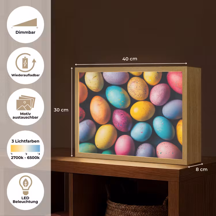 Kleurrijk - Paaseitjes - Spetters Light Box met batterij (Wandlamp) middel -USP_websiteoverzichtDE