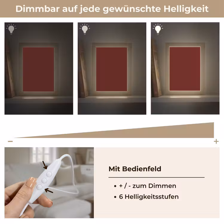 Burnt - Mahogany - Rood Light Box met kabel (Wandlamp) klein 929 -USP_dimbaarDE