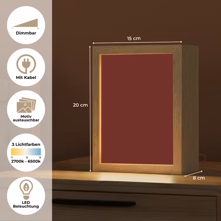 Burnt - Mahogany - Rood Light Box met kabel (Wandlamp) klein 929 -USP_websiteoverzichtDE