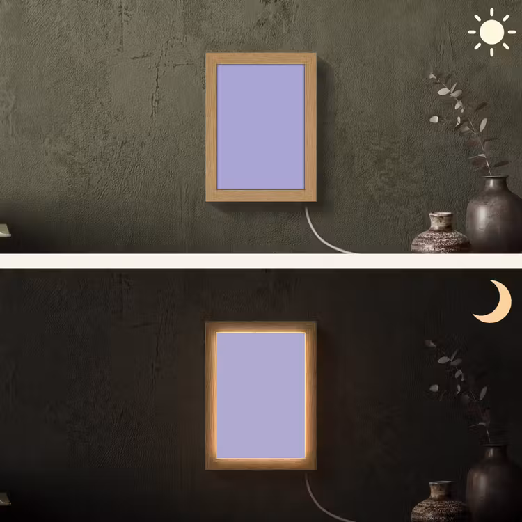 Ceil - Paars - Lila Light Box met kabel (Wandlamp) klein 929 -sfeer3