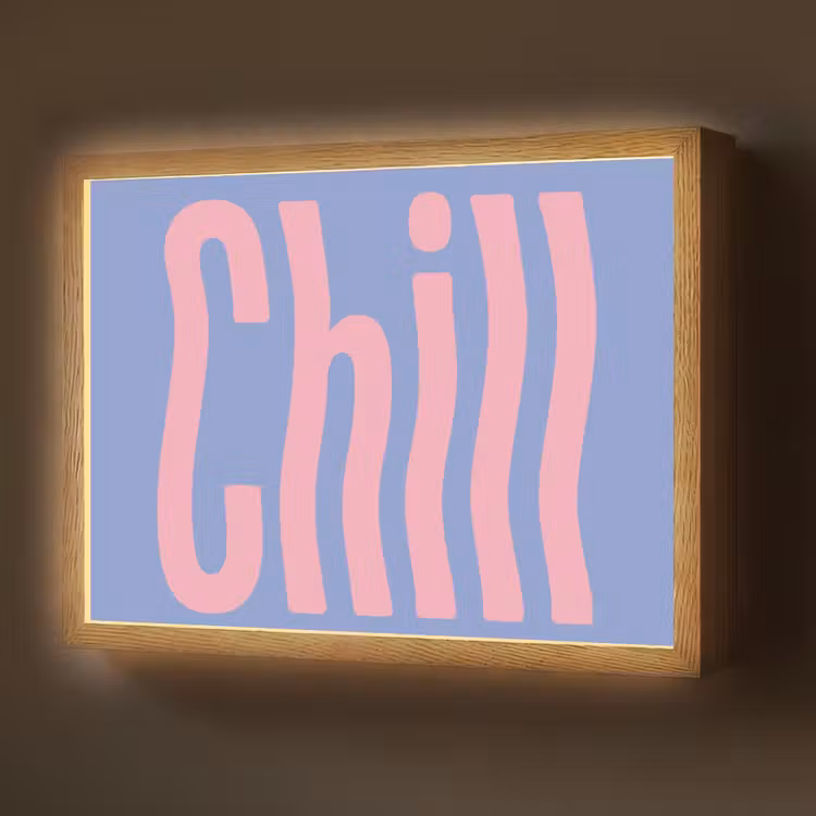 Chill - Roze - Blauw - Golvend Light Box met batterij (Wandlamp) middel -z3d_website
