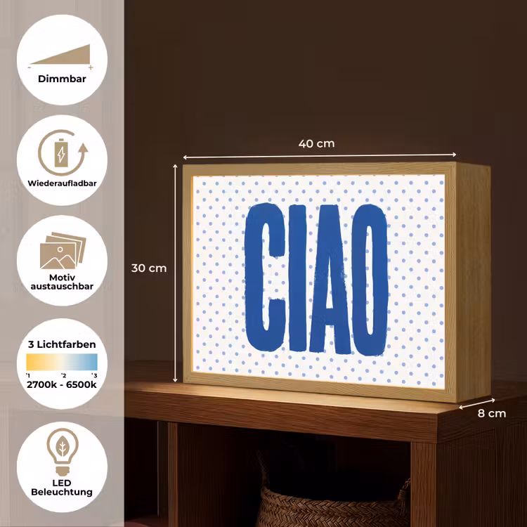 Ciao - Blauw - Stippen Light Box met batterij (Wandlamp) middel -USP_websiteoverzichtDE