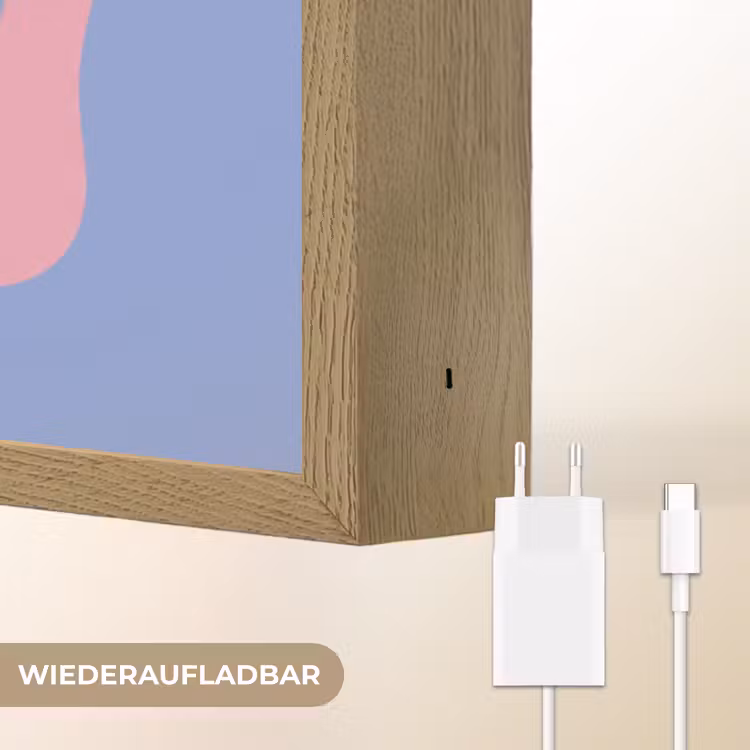 Ciao - Roze - Blauw - Golvend Light Box met batterij (Wandlamp) middel -USP_websiteoplaadbaarDE