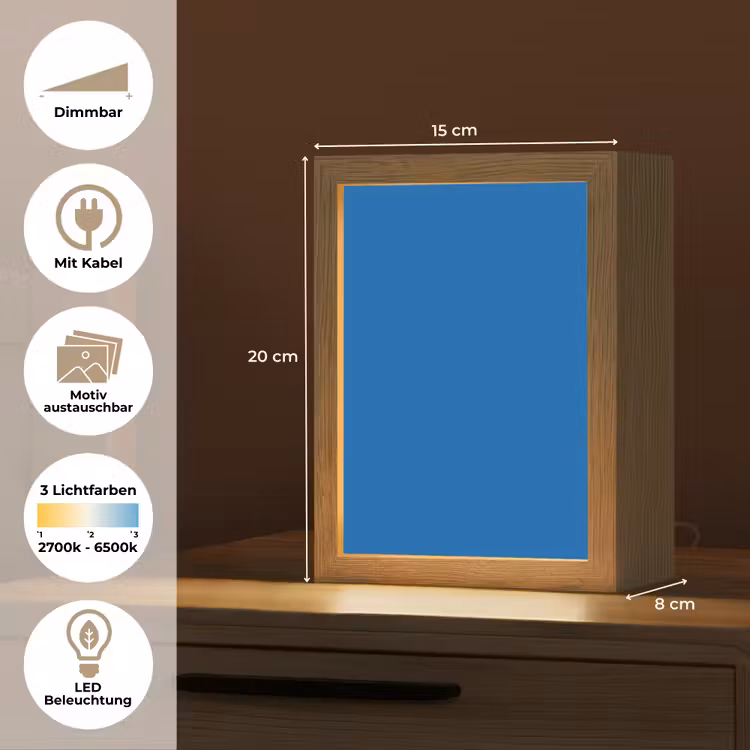 Classic - Azure - Blauw Light Box met kabel (Wandlamp) klein 929 -USP_websiteoverzichtDE