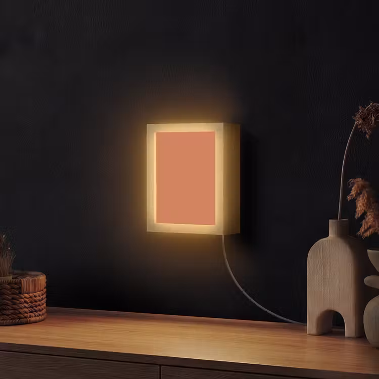 Classic - Terracotta - Oranje Light Box met kabel (Wandlamp) klein 929 -sfeer1