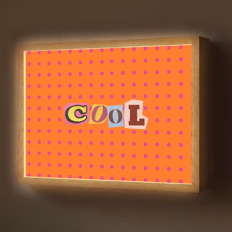 Cool - Stippen - Oranje Light Box met batterij (Wandlamp) middel -z3d_website
