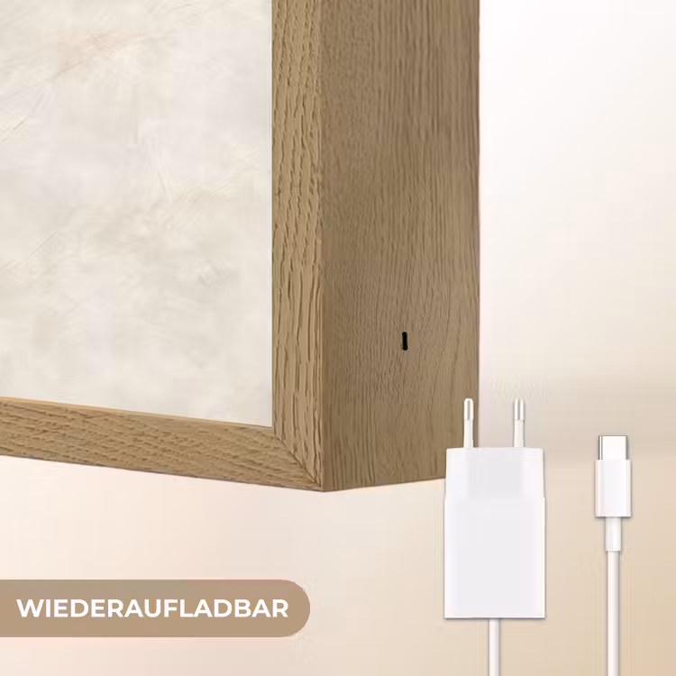 Crèmebeige - Marmer - Aders Light Box met batterij (Wandlamp) middel 907 -USP_websiteoplaadbaarDE