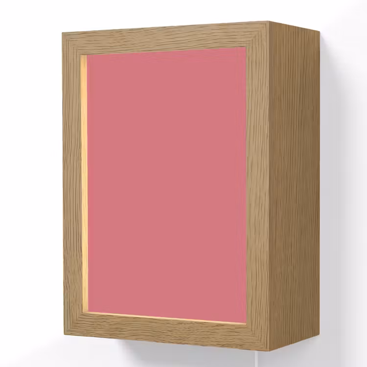 Crimson - Rose - Roze Light Box met kabel (Wandlamp) klein 929 -3d
