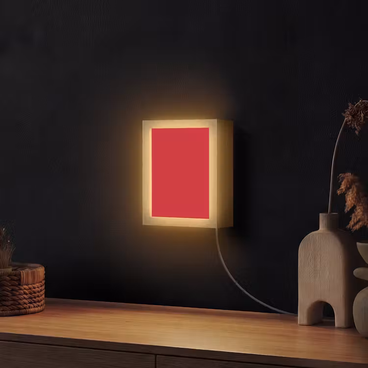 Crimson - Velvet - Rood Light Box met kabel (Wandlamp) klein 929 -sfeer1