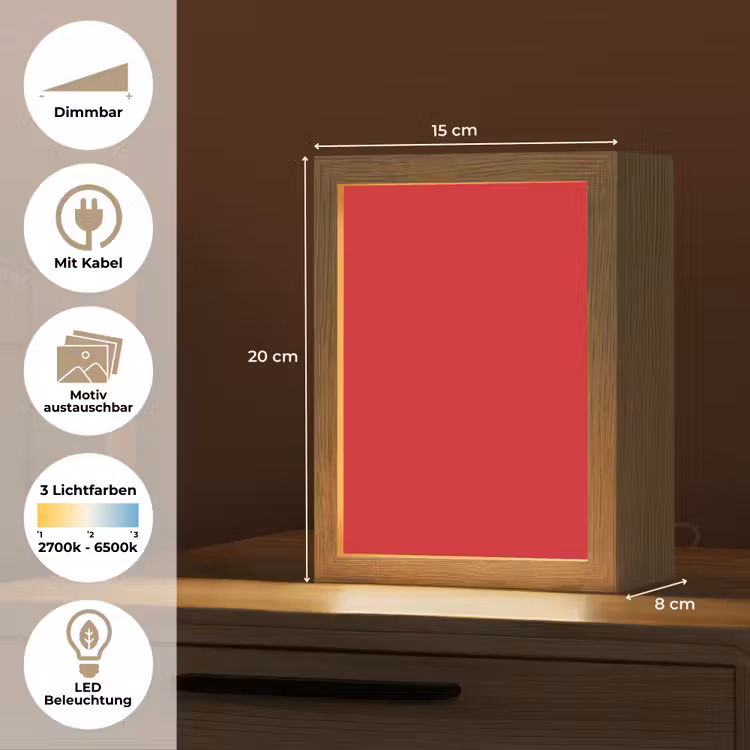 Crimson - Velvet - Rood Light Box met kabel (Wandlamp) klein 929 -USP_websiteoverzichtDE
