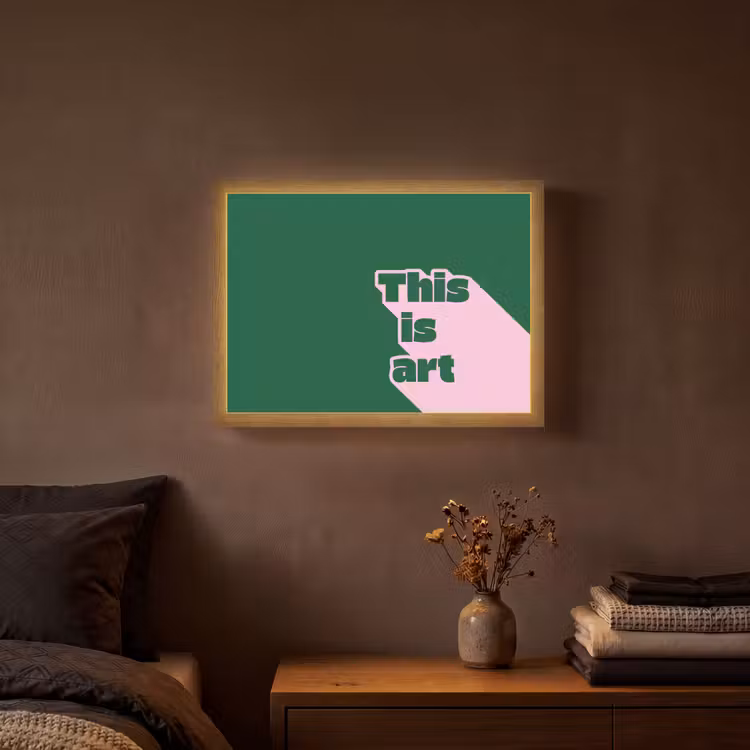 This is art - Schaduw - Roze Light Box met batterij (Wandlamp) middel -sfeer4