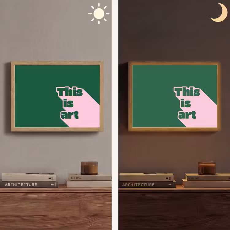 This is art - Schaduw - Roze Light Box met batterij (Wandlamp) middel -sfeer3