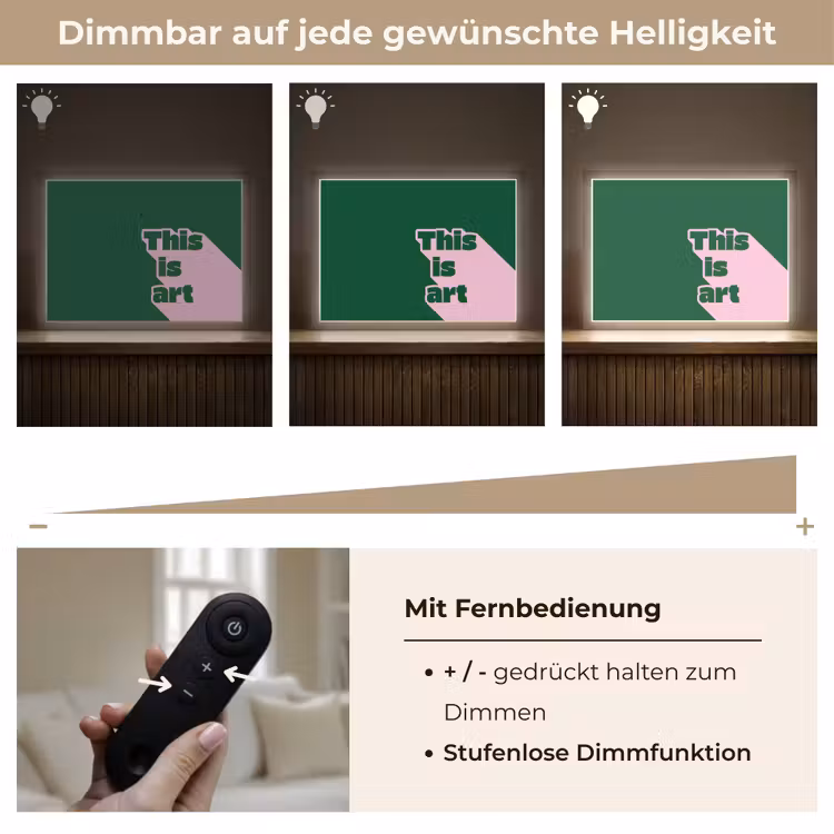 This is art - Schaduw - Roze Light Box met batterij (Wandlamp) middel -USP_dimbaarDE