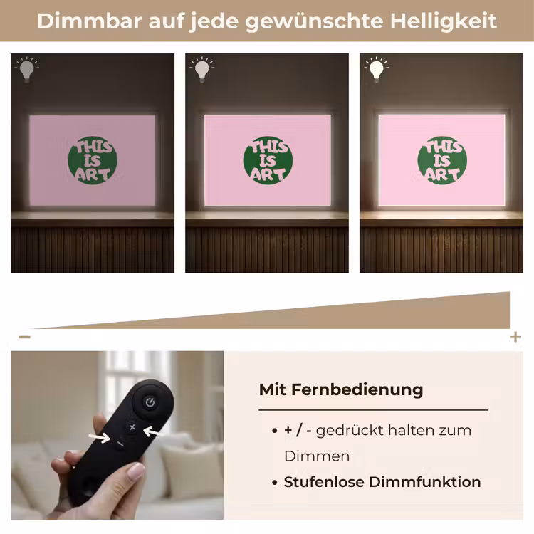 This is art - Tekst - Cirkel - Groen Light Box met batterij (Wandlamp) middel -USP_dimbaarDE