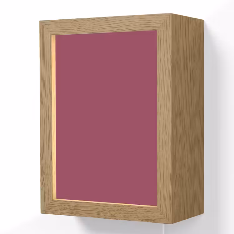 Deep - Rasberry - Rood Light Box met kabel (Wandlamp) klein 929 -3d