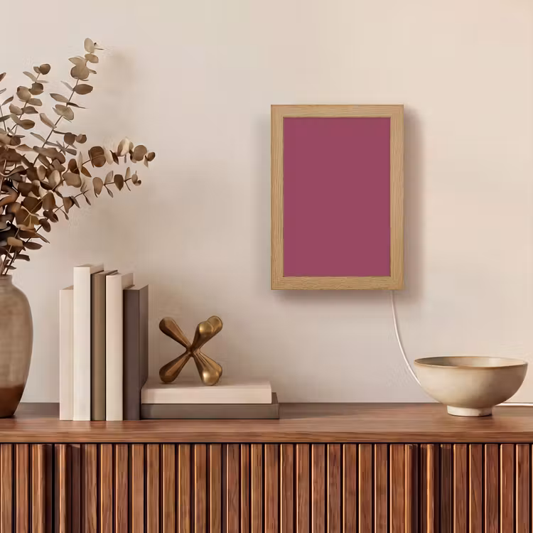 Deep - Rasberry - Rood Light Box met kabel (Wandlamp) klein 929 -sfeer2