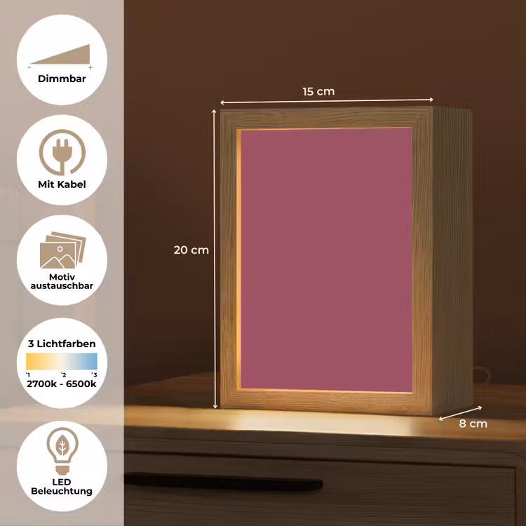 Deep - Rasberry - Rood Light Box met kabel (Wandlamp) klein 929 -USP_websiteoverzichtDE