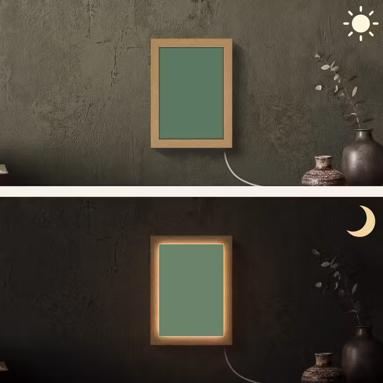 Deep - Sagewood - Groen Light Box met kabel (Wandlamp) klein 929 -sfeer3