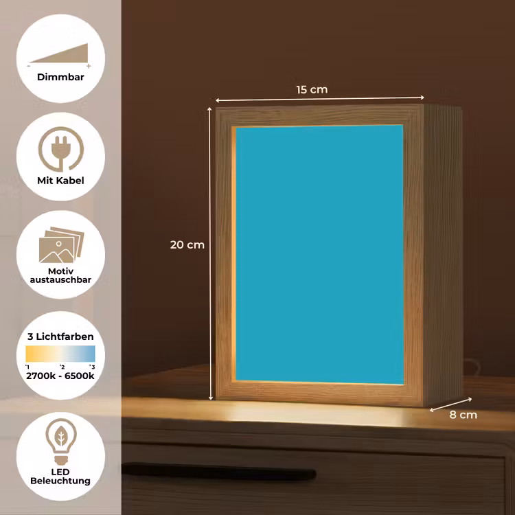 Deep - Turquoise - Turkoois Light Box met kabel (Wandlamp) klein 929 -USP_websiteoverzichtDE