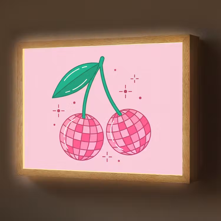 Decoratie - Disco-bal - Feest - Roze Light Box met batterij (Wandlamp) middel -z3d_website