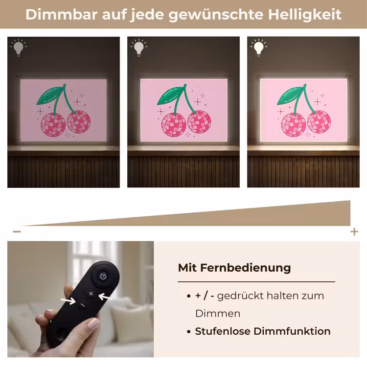 Decoratie - Disco-bal - Feest - Roze Light Box met batterij (Wandlamp) middel -USP_dimbaarDE