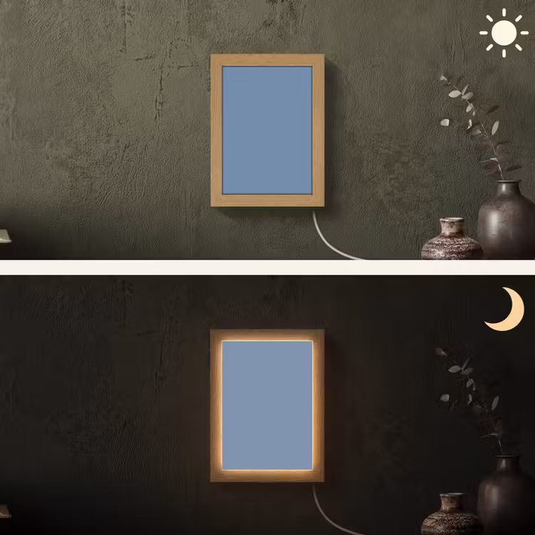 Denim - Breeze - Blauw Light Box met kabel (Wandlamp) klein 929 -sfeer3