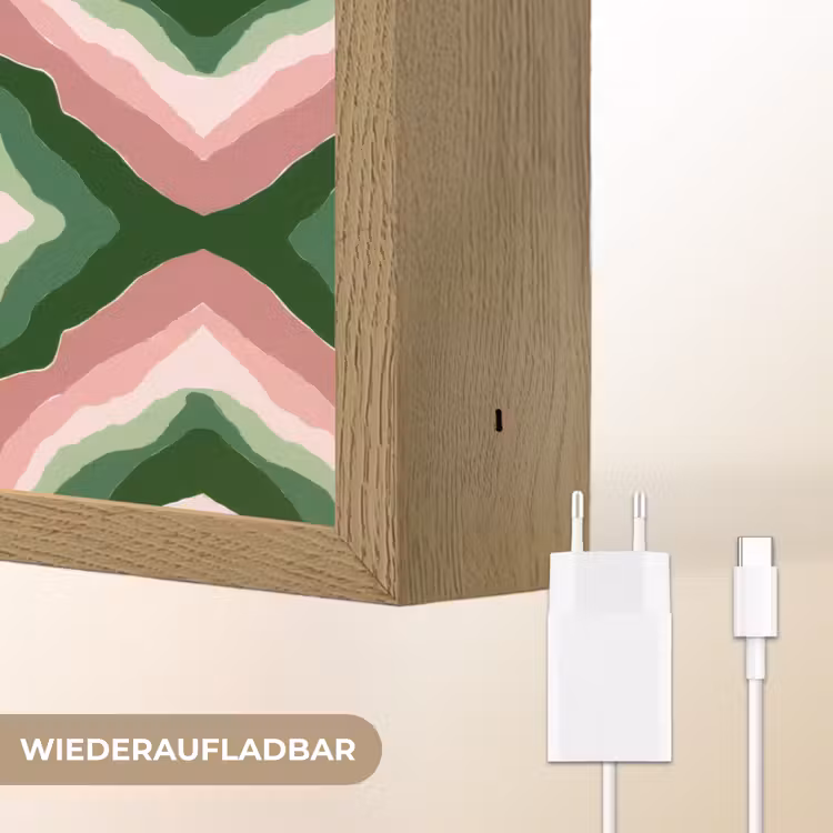 Ontwerp - Organisch - Kleurrijk Light Box met batterij (Wandlamp) middel 907 -USP_websiteoplaadbaarDE