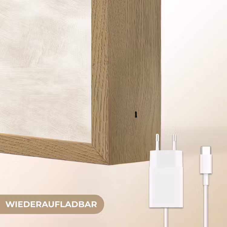 Subtiel - Structuur - Beige Light Box met batterij (Wandlamp) middel 907 -USP_websiteoplaadbaarDE