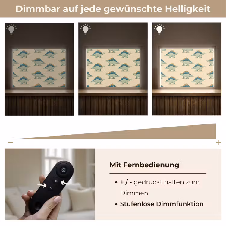 Dino - Patroon - Groen Light Box met batterij (Wandlamp) middel 907 -USP_dimbaarDE