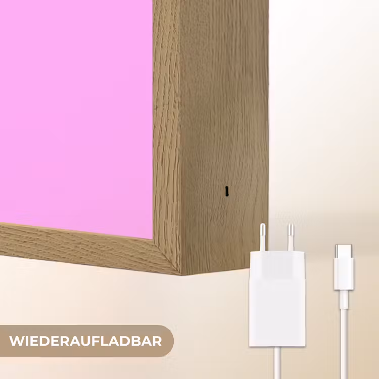 Diva - Lip - Panterprint - Roze Light Box met batterij (Wandlamp) middel -USP_websiteoplaadbaarDE