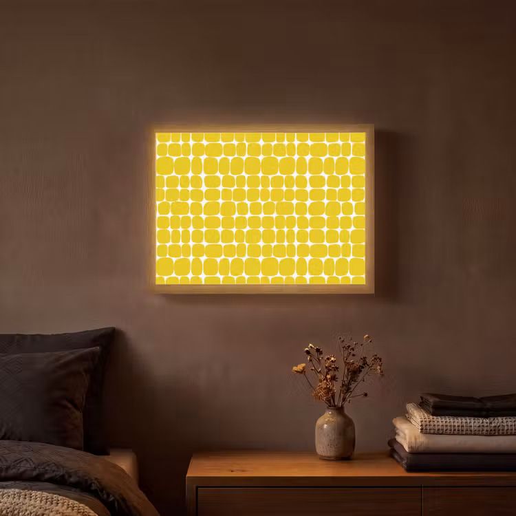 Stippen - Modern - Geel Light Box met batterij (Wandlamp) middel 907 -sfeer4