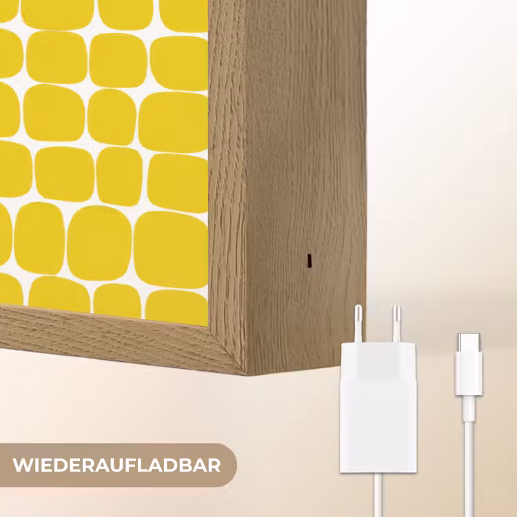 Stippen - Modern - Geel Light Box met batterij (Wandlamp) middel 907 -USP_websiteoplaadbaarDE