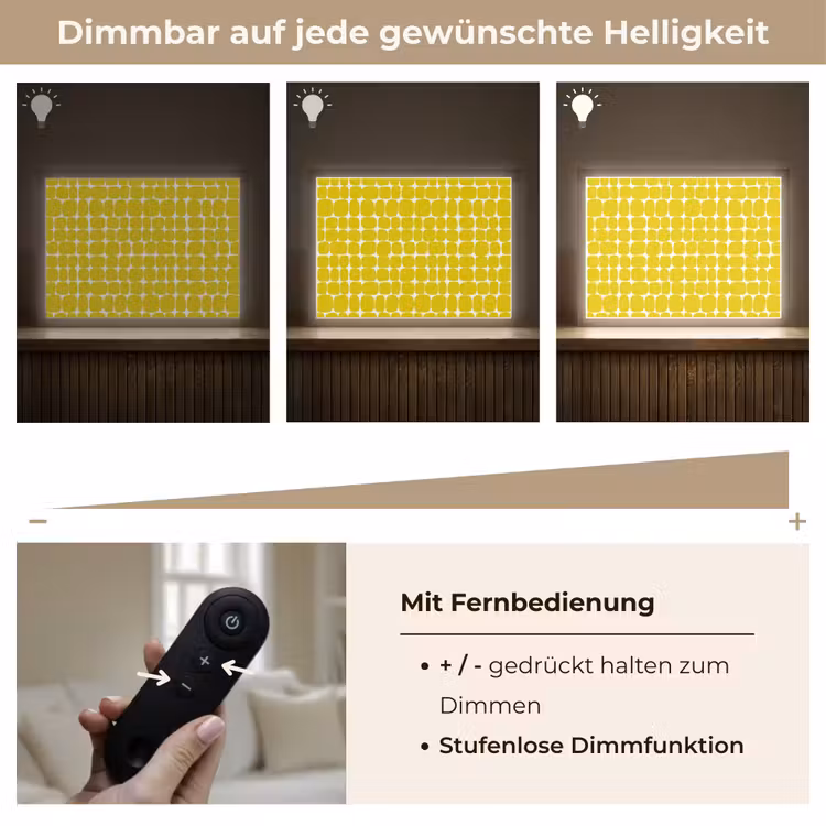 Stippen - Modern - Geel Light Box met batterij (Wandlamp) middel 907 -USP_dimbaarDE