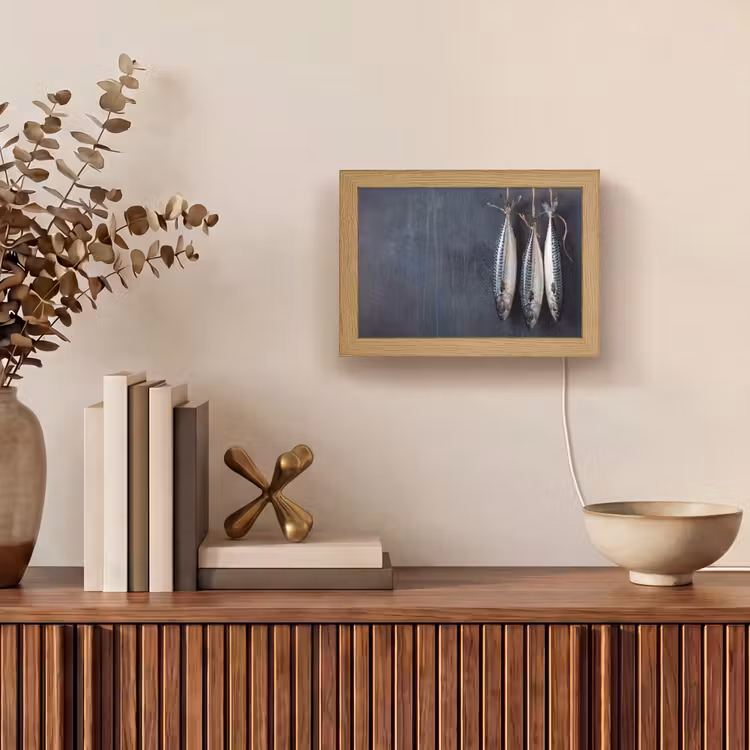 Lightbox - Wandleuchte - Drei Fische – Seil - Drie vissen - Touw Light Box met kabel (Wandlamp) klein