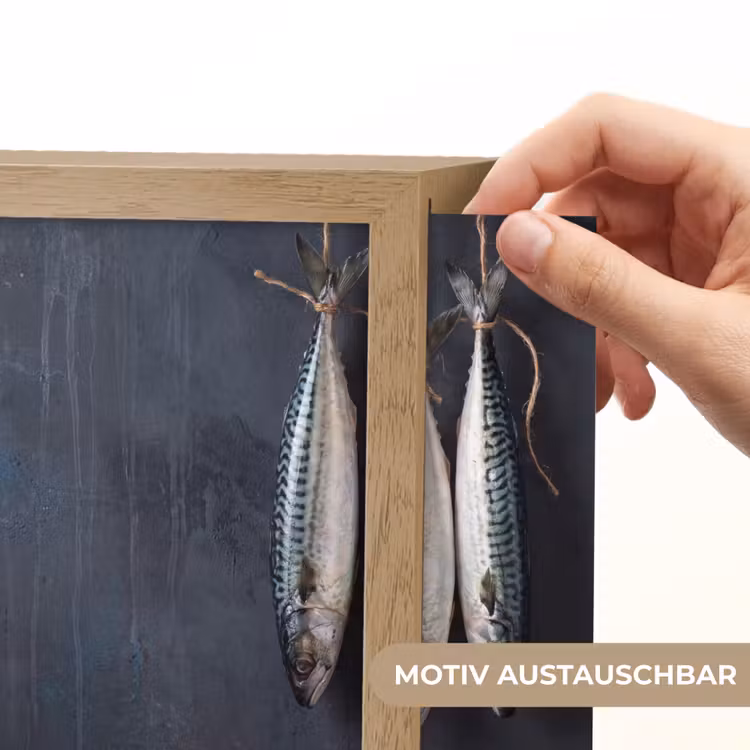 Lightbox - Wandleuchte - Drei Fische – Seil - Drie vissen - Touw Light Box met kabel (Wandlamp) klein