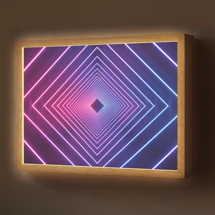 Driedimensionaal - Tunnel - Ruimte Light Box met batterij (Wandlamp) middel -z3d_website